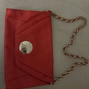 Elliott Lucca Red Clutch with Chain Strap